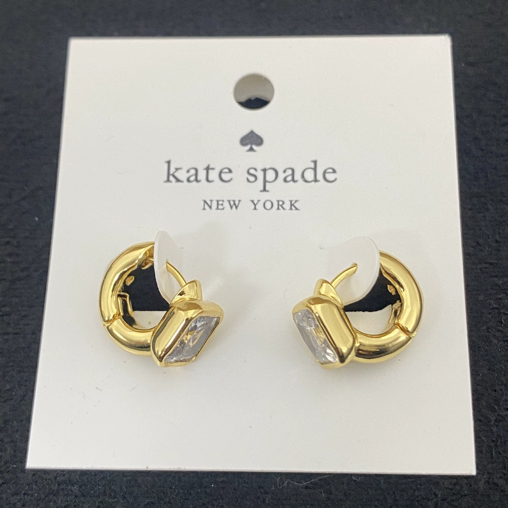 Kate SPADE Geometric Rhinestone Retro Earrings - Picture 6 of 8